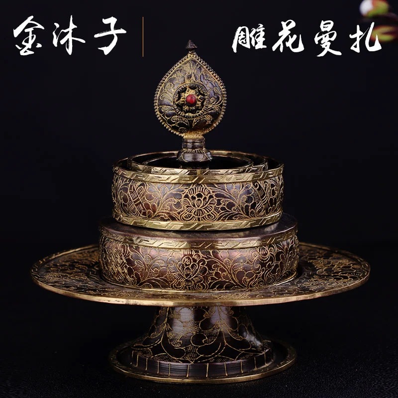 Тибетские принадлежности, импортированная медь, позолоченная, ручная работа, для дома