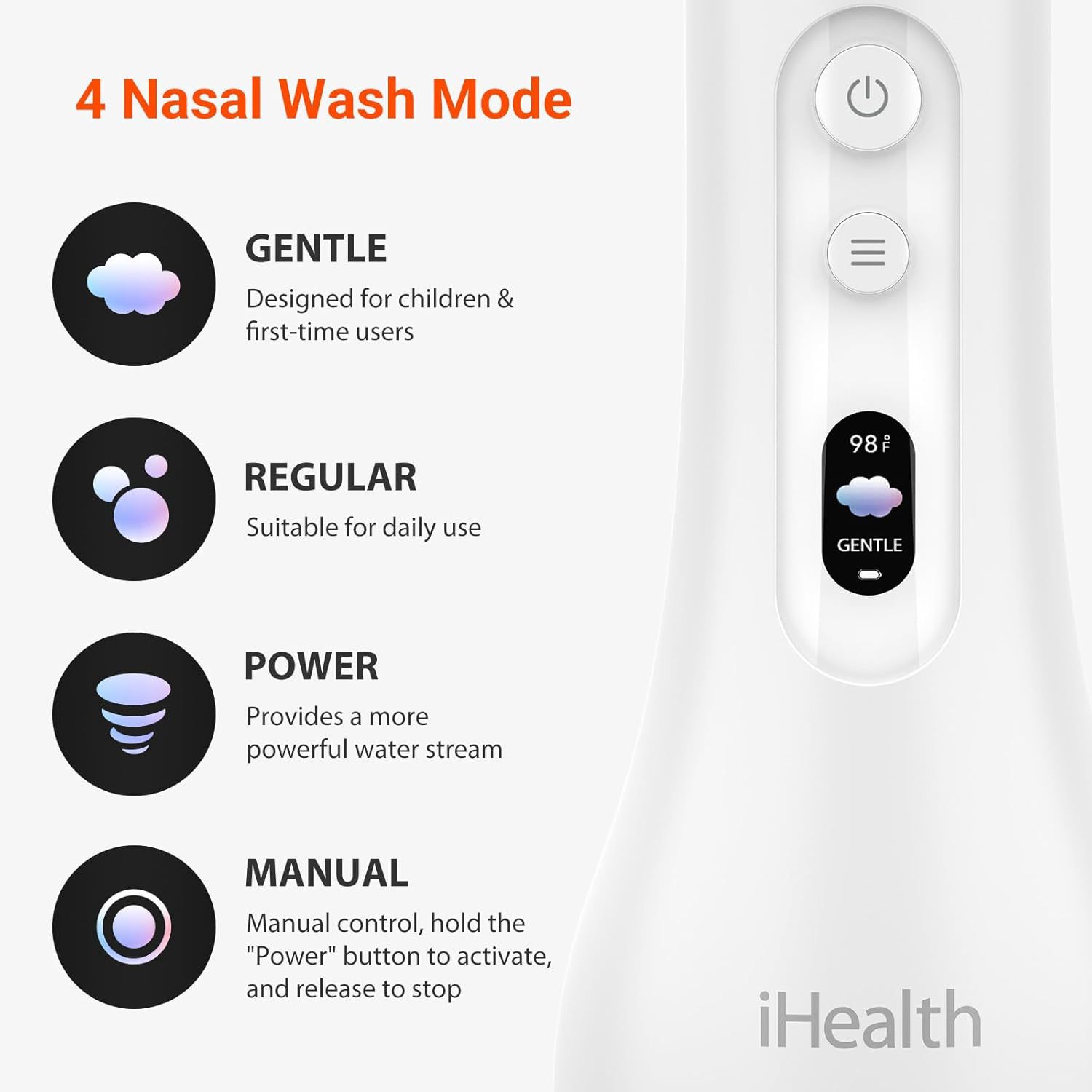 Cross-Border New Ihealth Electric Nasal Rinse and Cleaning Sinus Rinse Liquid Adjustable Nasal Wash Care Set