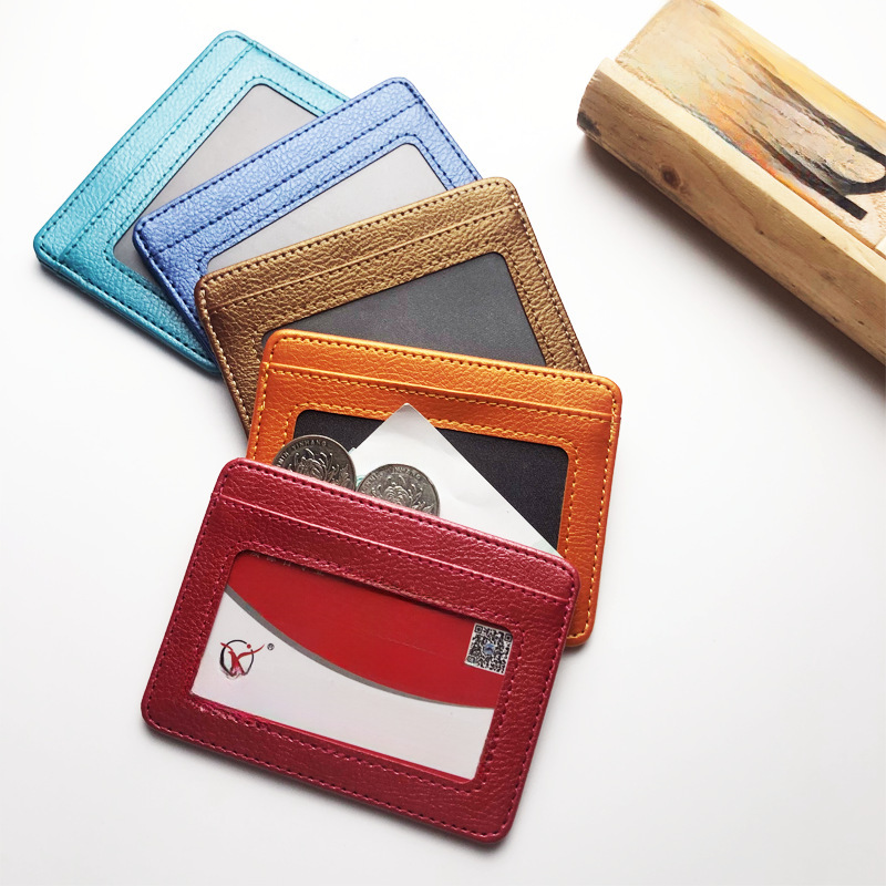 Men's rfid retractable card holder large capacity multi-card holder women's anti-degaussing ultra-thin pu imitation leather card holder wholesale