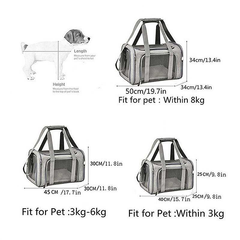 Cat Carrier Bag Is a Portable and Breathable Pet Carrier Bag for Small Dogs and Cats to Carry When Going Out, Suitable for Car Travel and Handheld Use