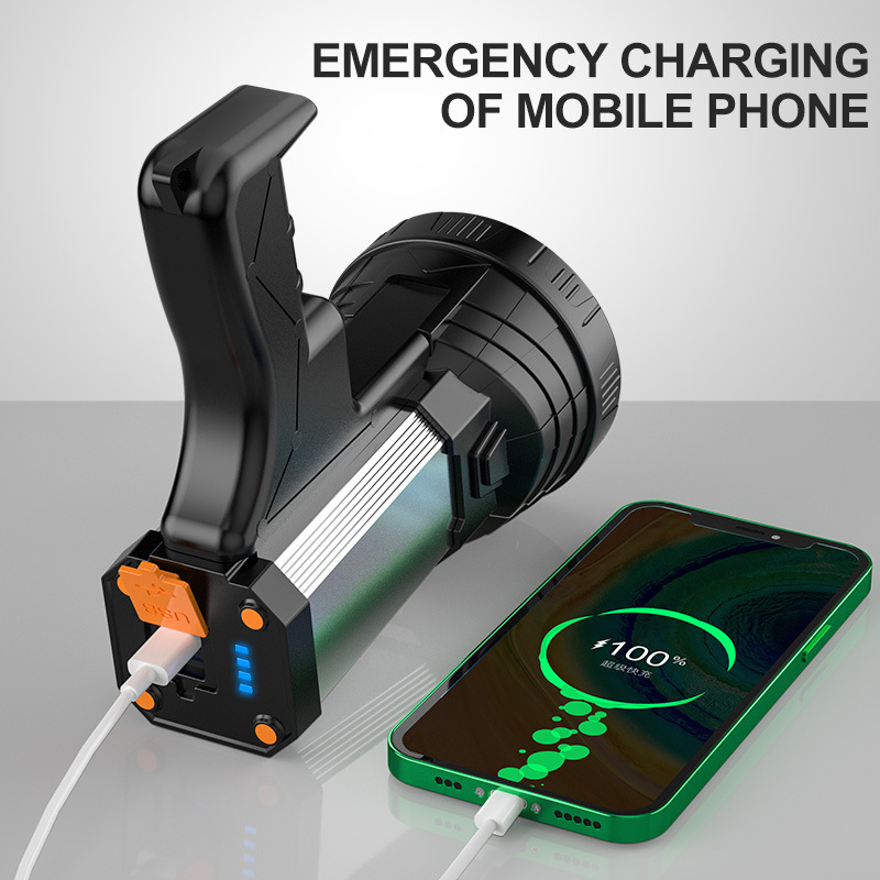 Cross-border P50 strong light rechargeable spotlight USB input and output gun Searchlight long-range strong light flashlight