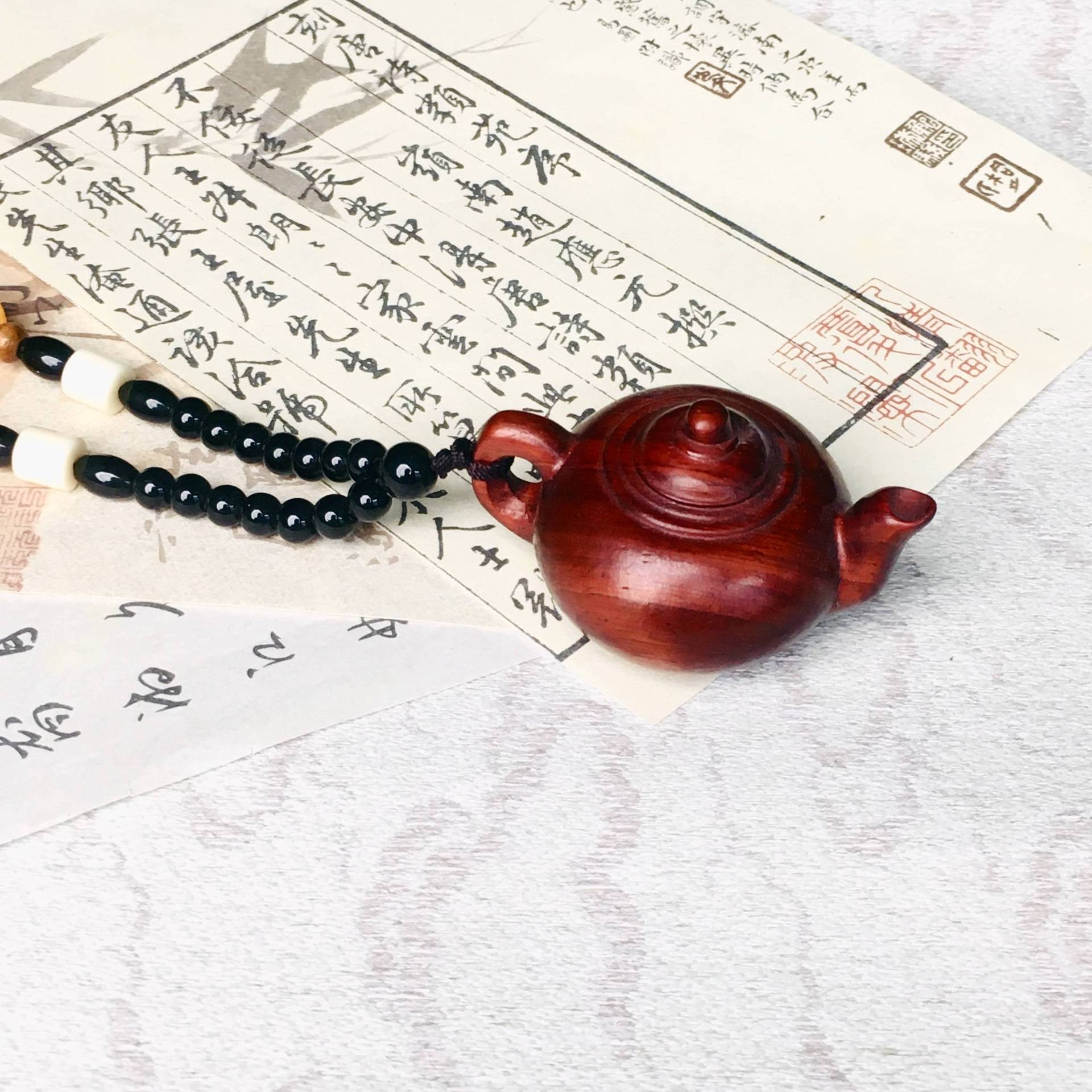 Red Sandalwood Teapot Handle Piece