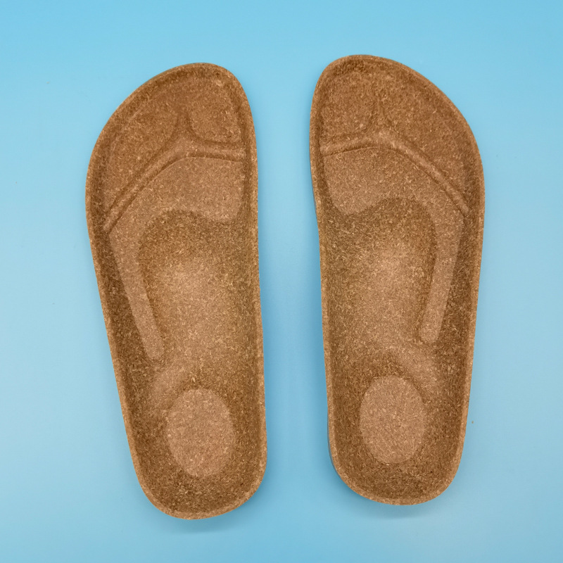 Factory Direct Sales of New Pvc Wood Sawdust-Soled Height-Increasing Thick-Soled Slip-On Birkenstock-Style Closed-Toe Slippers with Large Soles