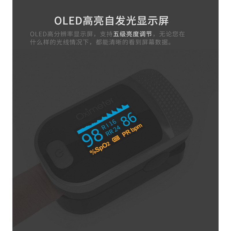 CE FDA Finger Clip-on Oximeter PI Perfusion Breathing Rate Finger Pulse Oximetry Monitor