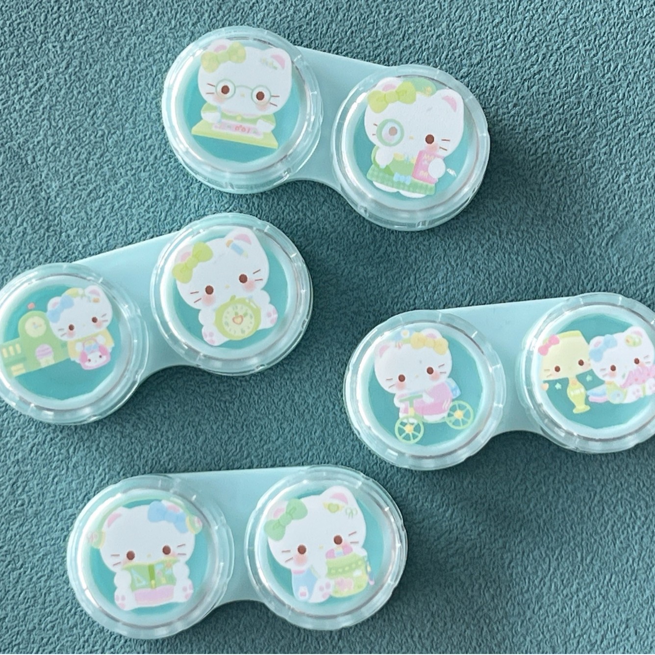 Contact Lens Case, Portable, Simple, Transparent Double Box, Candy Color, Diy, High-End Travel