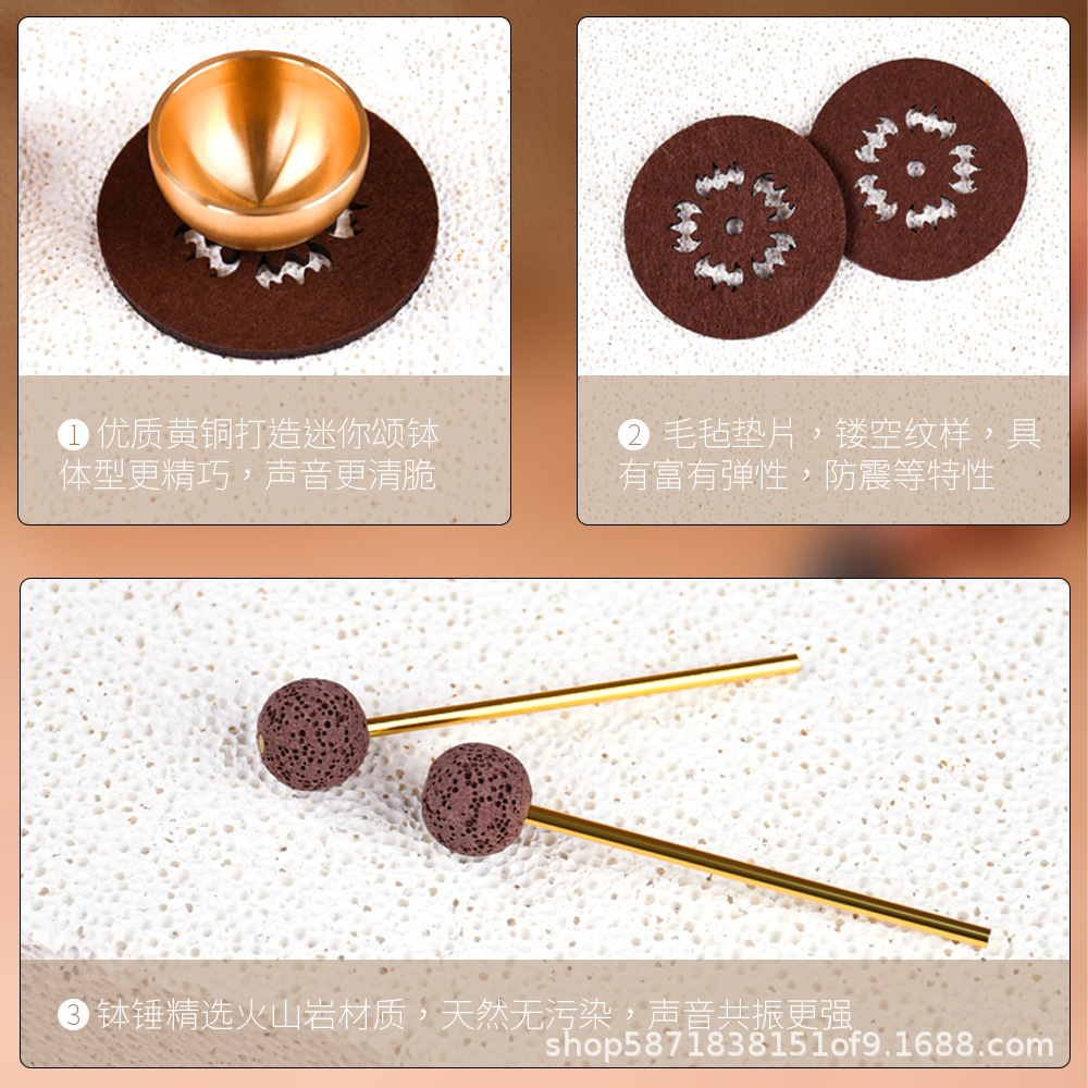 Mini Singing Bowl Handmade Cross-Border Wholesale Diffuser Ornaments Sound Therapy Meditation Decompression Essential Oil Aromatherapy Decompression Gift Giving