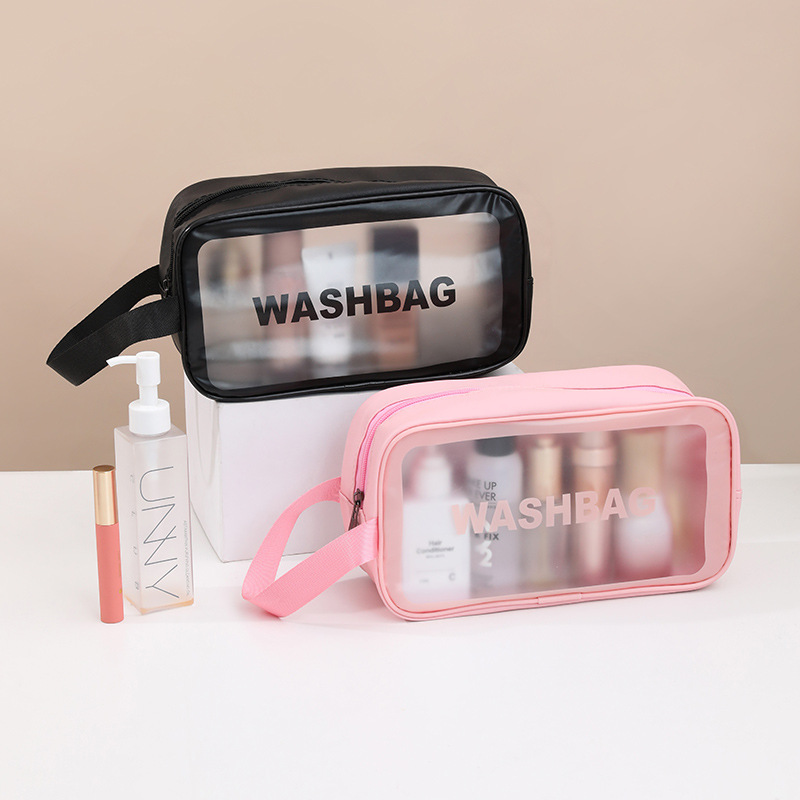 Waterproof PVC Cosmetic Bag Large Capacity Cosmetic Storage Bag Simple Portable Travel Transparent Toiletry Bag Factory