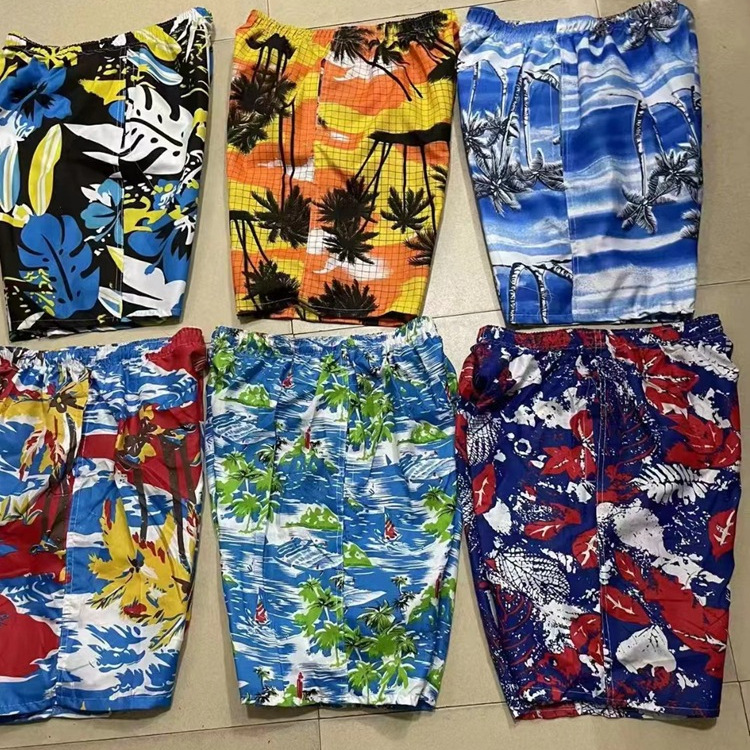 0002 # Impulse, Running, Summer Beach Pants, Simple Men's Home Casual Pants, Loose Floral Shorts, Low-End Drifting