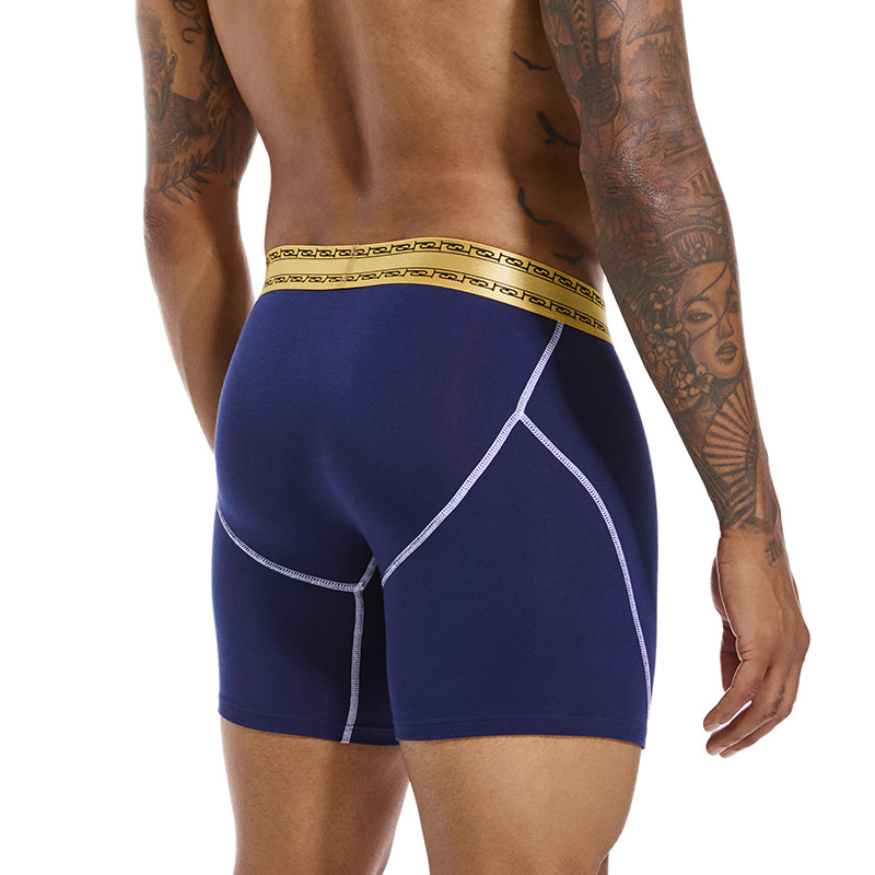 Large Size Sports Underwear, Extended Leg Men's Underwear, Pure Cotton Anti-Wear Leg Boxer Briefs, Men's Breathable Running Fitness Shorts