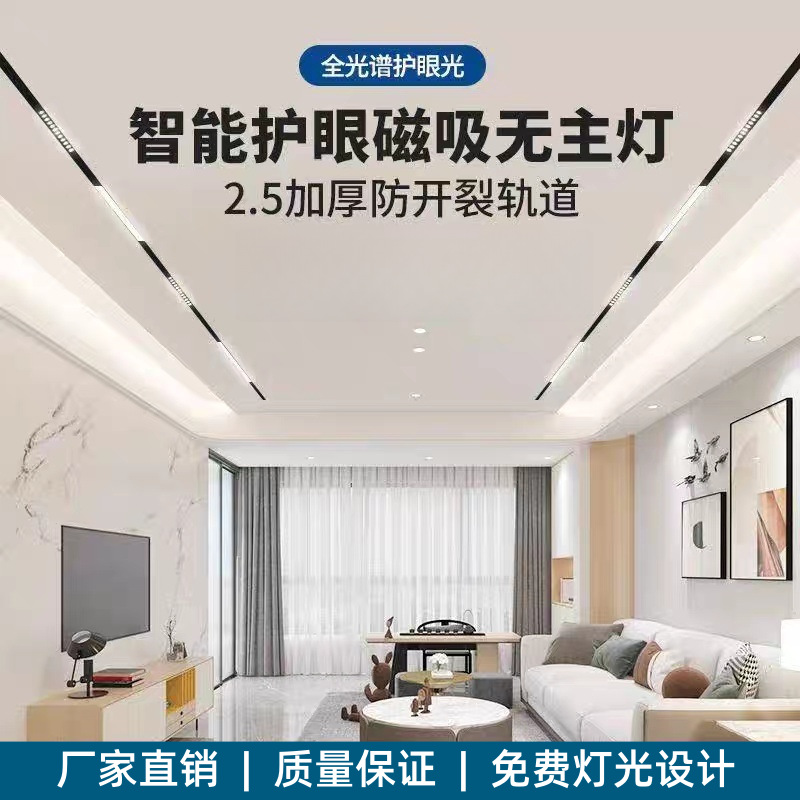 Магнитный трековый светильник для дома, без основного освещения, встраиваемый