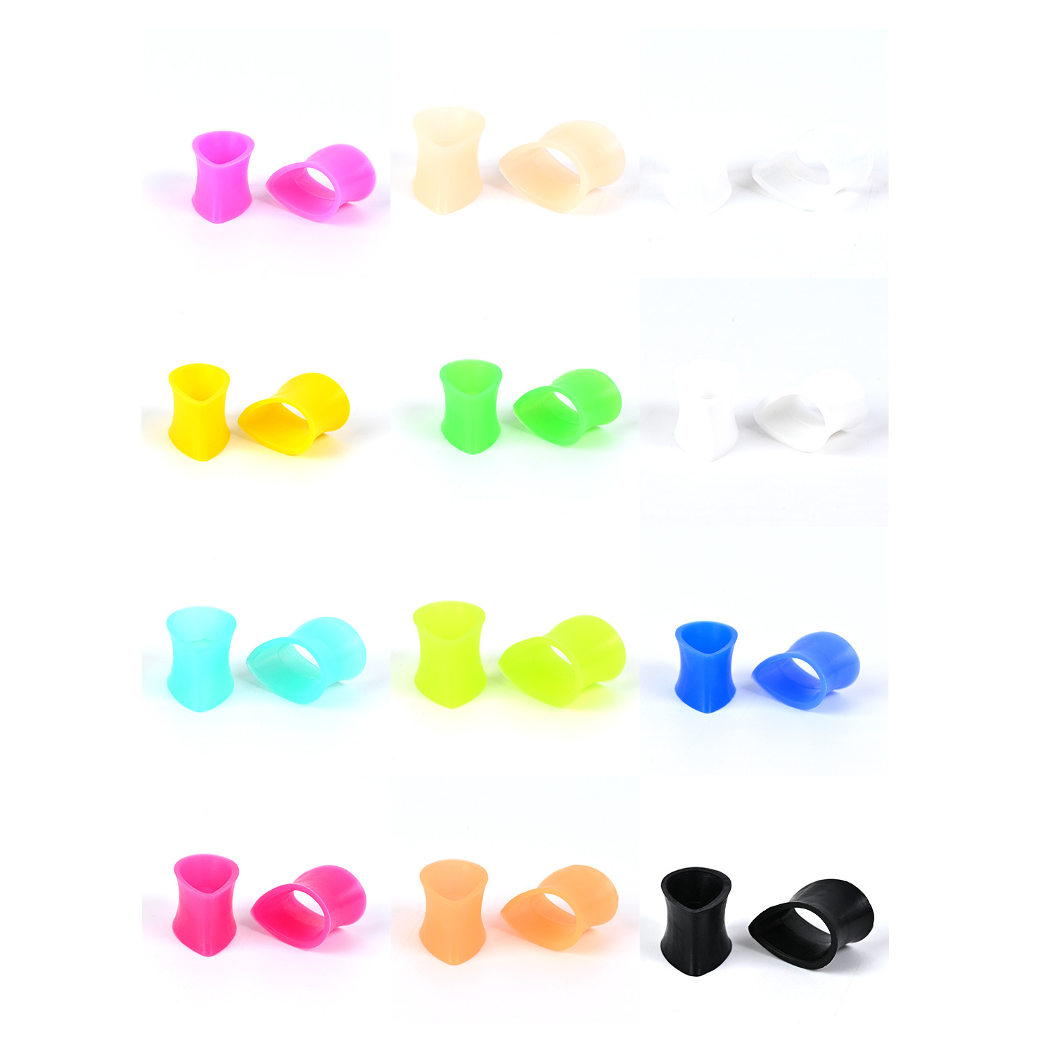 Cross-border trend silicone auricle European and American color mixed color hollow round puncture jewelry fashion ear expander