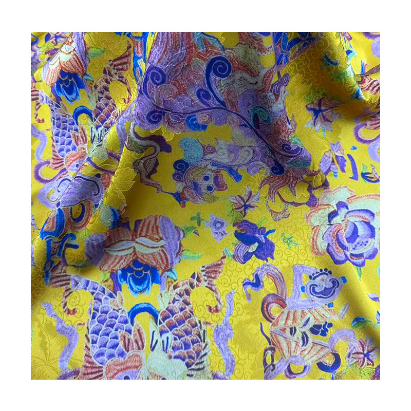 New Chinese Style Imitation Fragrant Cloud Yarn Jacquard Fashion Clothing Fabric