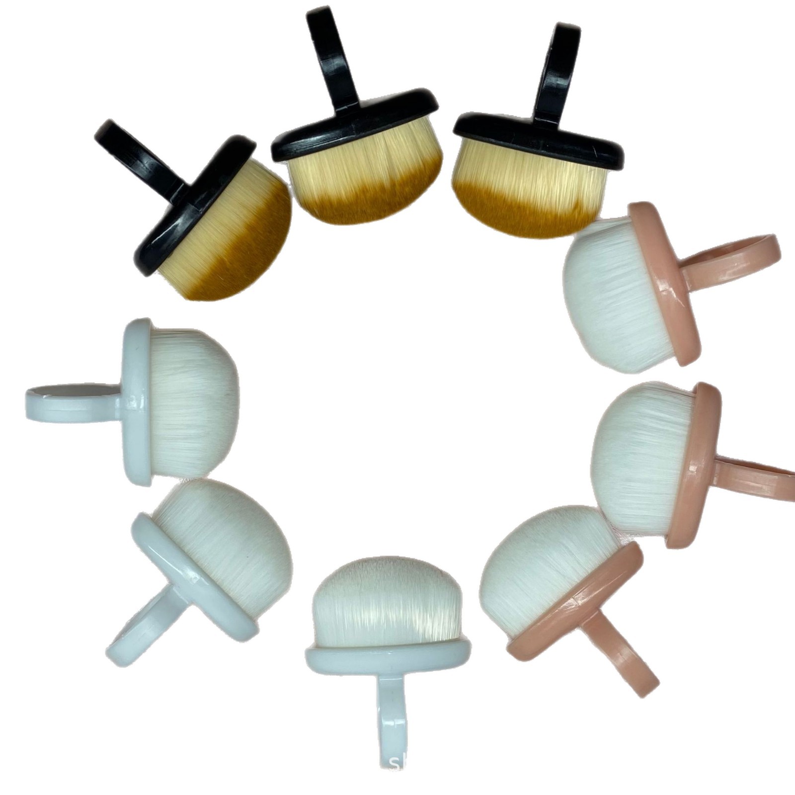 Cross-Border New Ring-Type Manicure Pre-Processing Rear Edge Dust Brush Finger Buckle Type Fine Soft Hair Dust Sweeping Tool