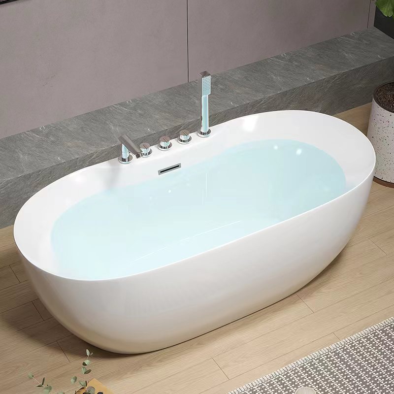 Household Bathtub Acrylic Integrated Oval Vertical Adult Hotel B&B Double-Layer Insulated Bathtub Bathtub