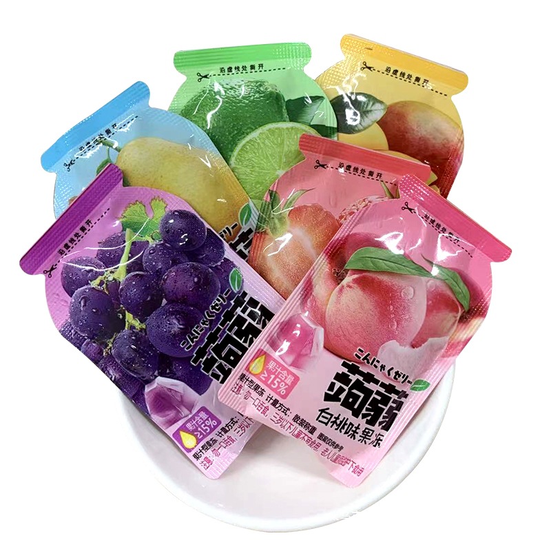 B: about 50 Pieces of Mouth-Watering Konjac Jelly Multi-Flavor Mixed Snacks (New and Old Packaging Randomly Distributed)