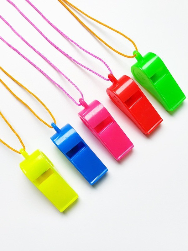 Stall toys wholesale color children's toys whistle party cheer props plastic whistle World Cup football whistle