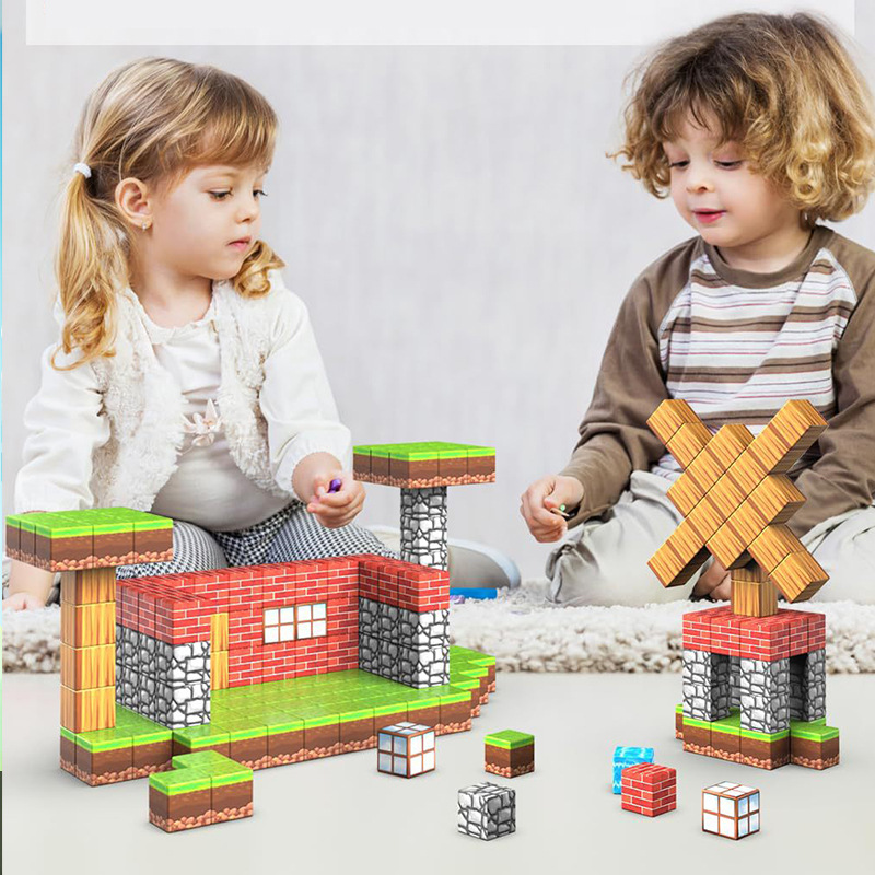 Cross-Border My Magnetic World Block Building Blocks Original Forest Series Building Mini Magnetic Building Block Toys Wholesale