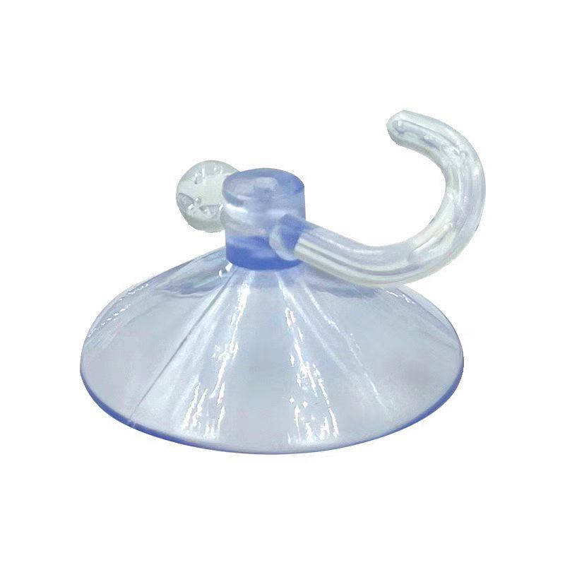 Perforated suction cup transparent hook 2.5 cm-3cm perforated plastic hook decorative crafts hook household