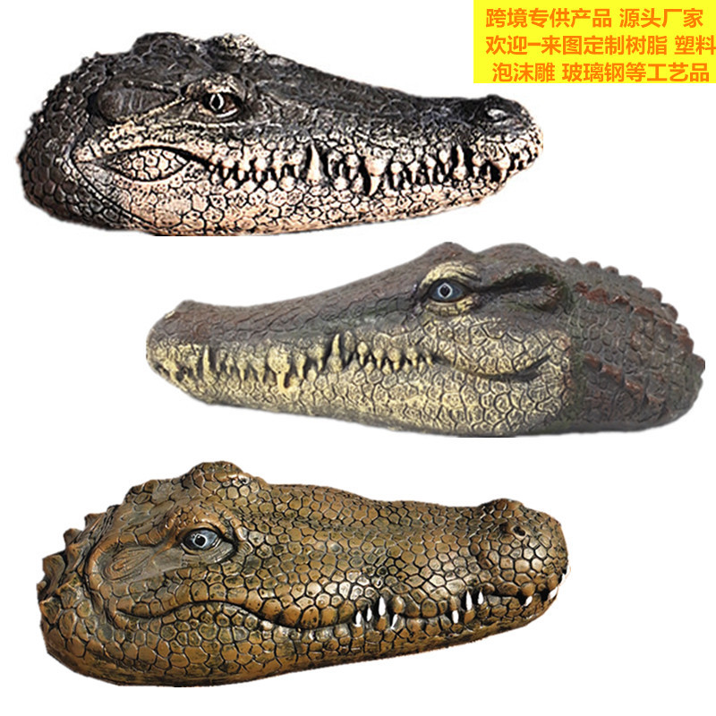 Cross-border PU floating water crocodile head water duck hippo ornaments courtyard garden pool resin crafts animal ornaments