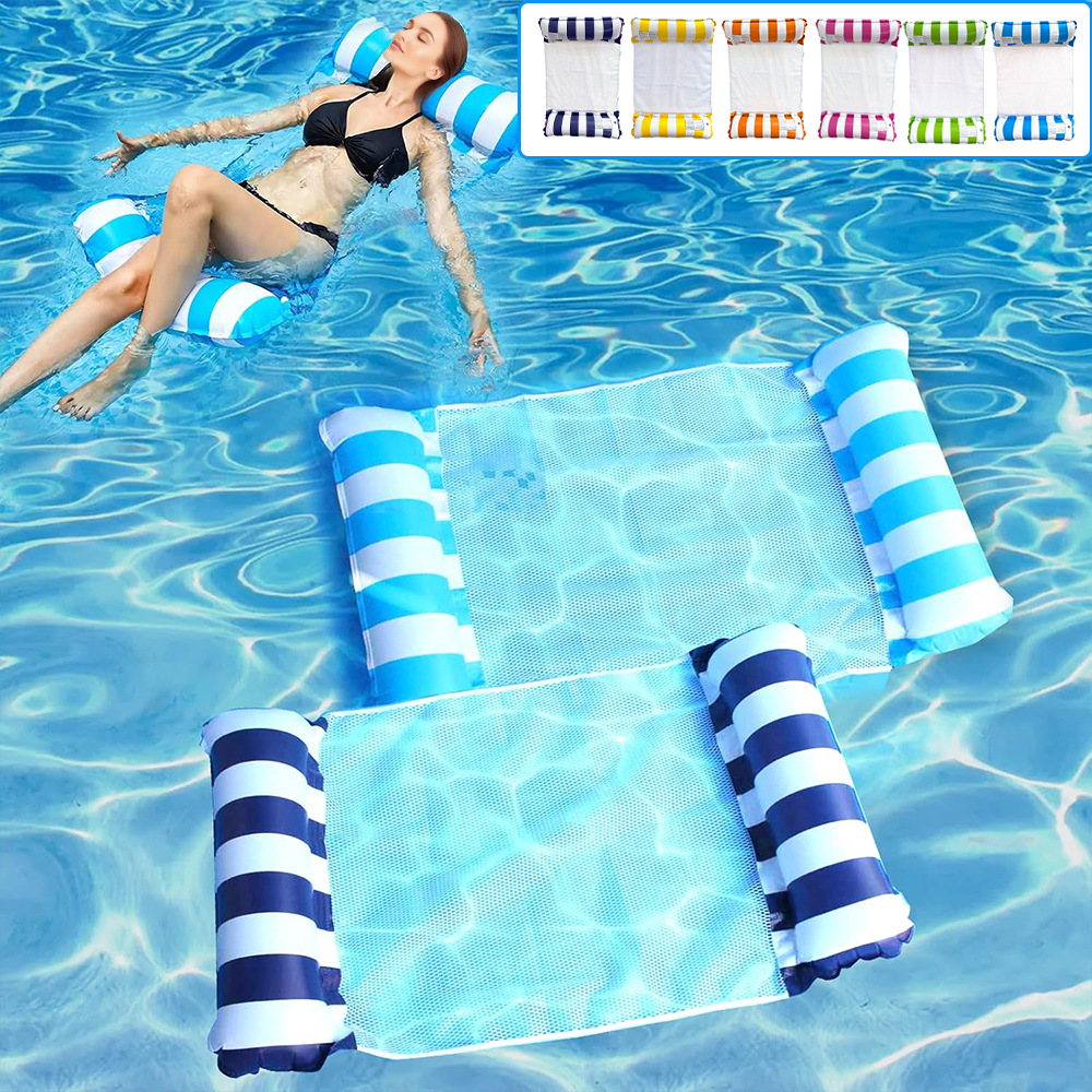 Cross-Border Inflatable Floating Row Inflatable Lounge Chair Water Floating Bed Foldable Water Inflatable Supplies Inflatable Hammock Floating Bed