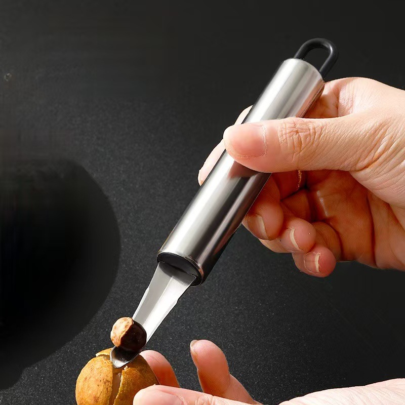 Stainless Steel Longan and Lychee Corer, Shrimp Back Opener, Shrimp Brain Digging Tool, Corer and Meat Remover