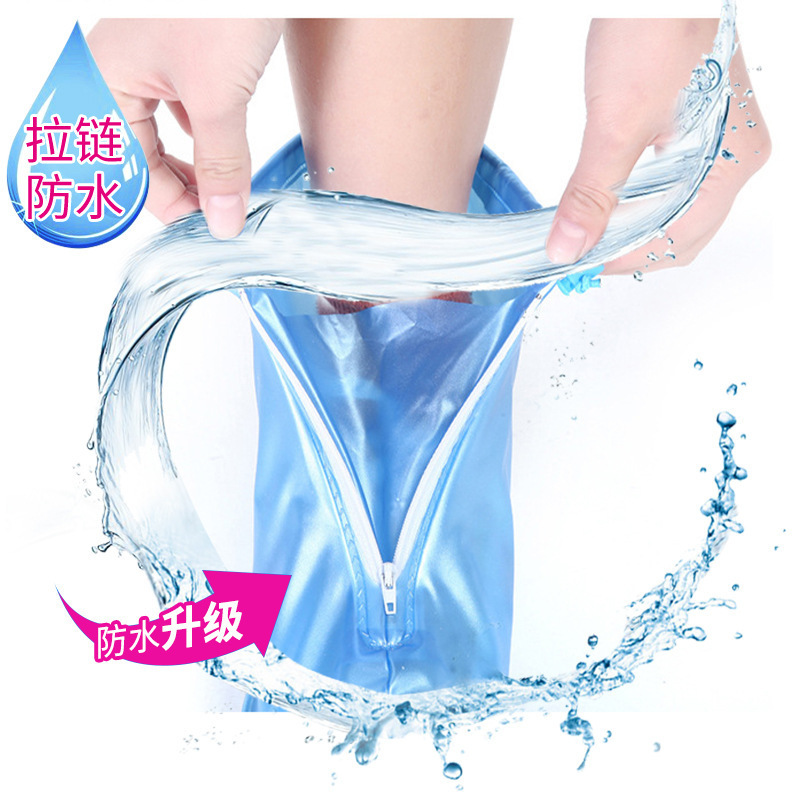 Rainproof Shoe Cover Waterproof Thickened Long Tube Non-Slip Silicone Shoe Cover Repeated Use Wear-Resistant Shoe Cover for Women Men and Children