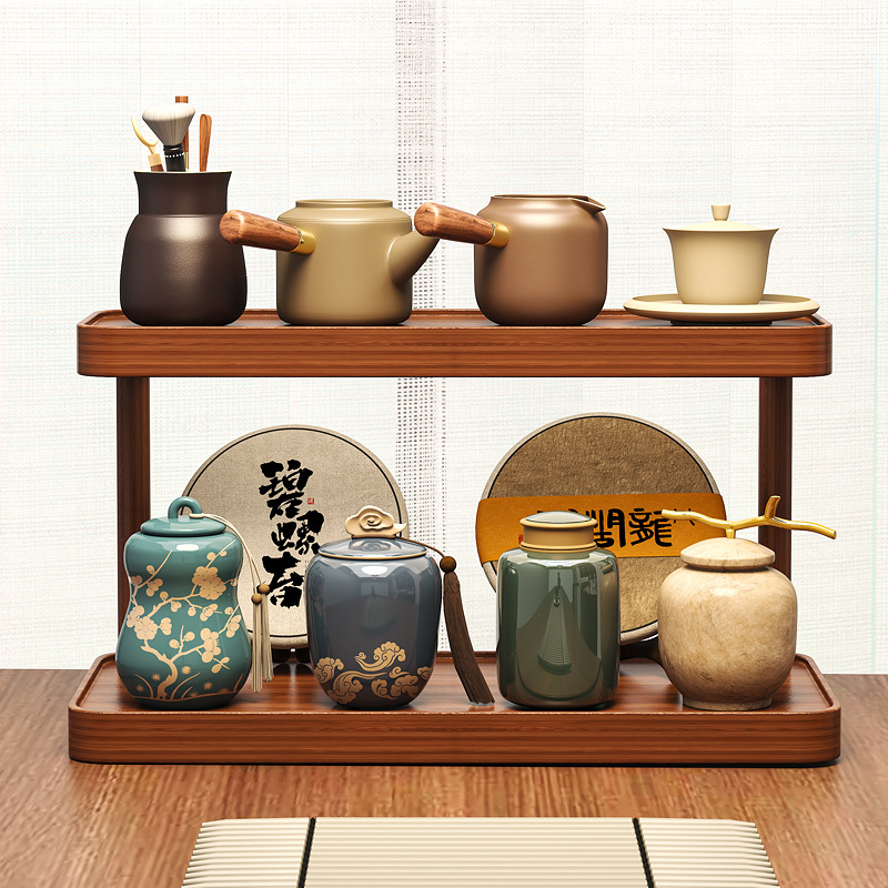 Tea Cup Rack Chinese Style Small Bogu Rack Tea Set Teapot Tea Table Desktop Ornaments Storage Rack Display Rack