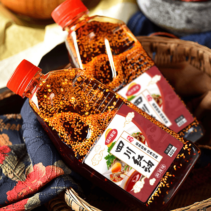 Authentic Sichuan Chili Oil 400ml Residue-Free Spicy Spicy Spicy Spicy Spicy Red Oil Dip Coloring Spicy Oil Commercial
