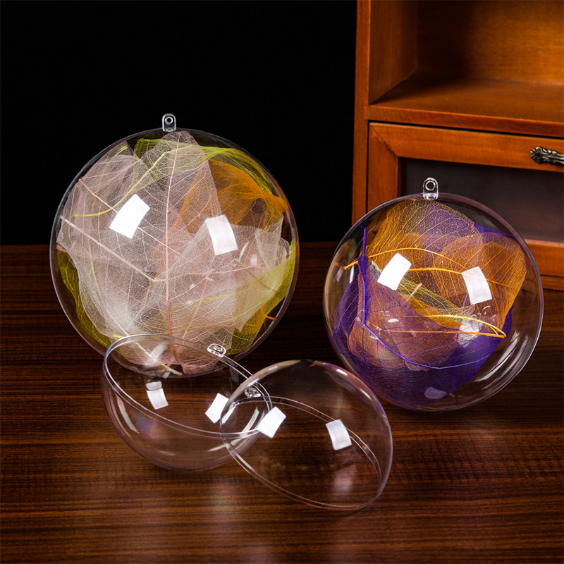 Cross-border hot-selling plastic ball Christmas ball acrylic hollow ball holiday decorative ball ps hanging ball ornaments transparent ball