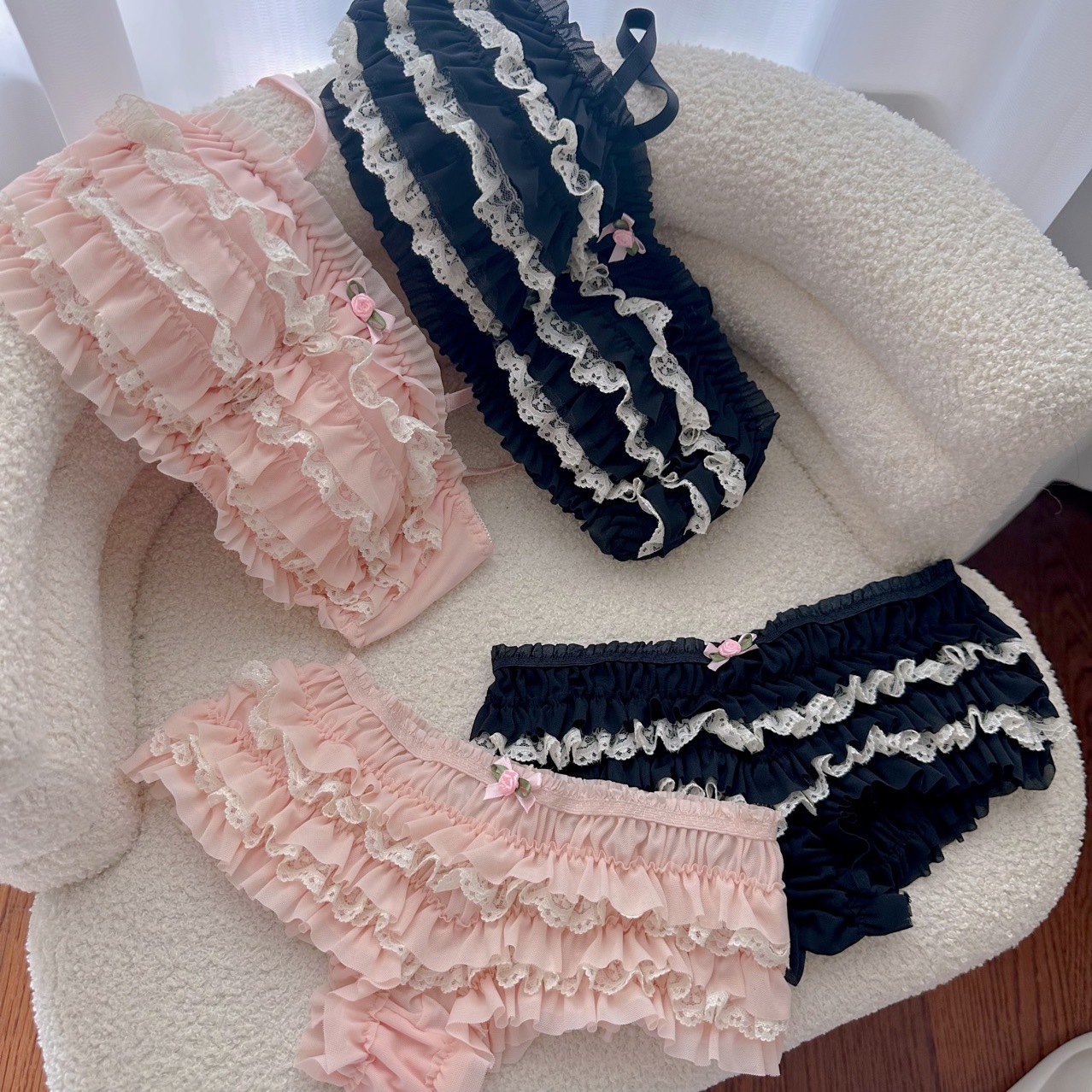 2025 Foreign Trade European and American Cross-Border Multi-Element Shorts Skirt Bow Thin Summer Cake Multi-Layer Lace Shorts Skirt