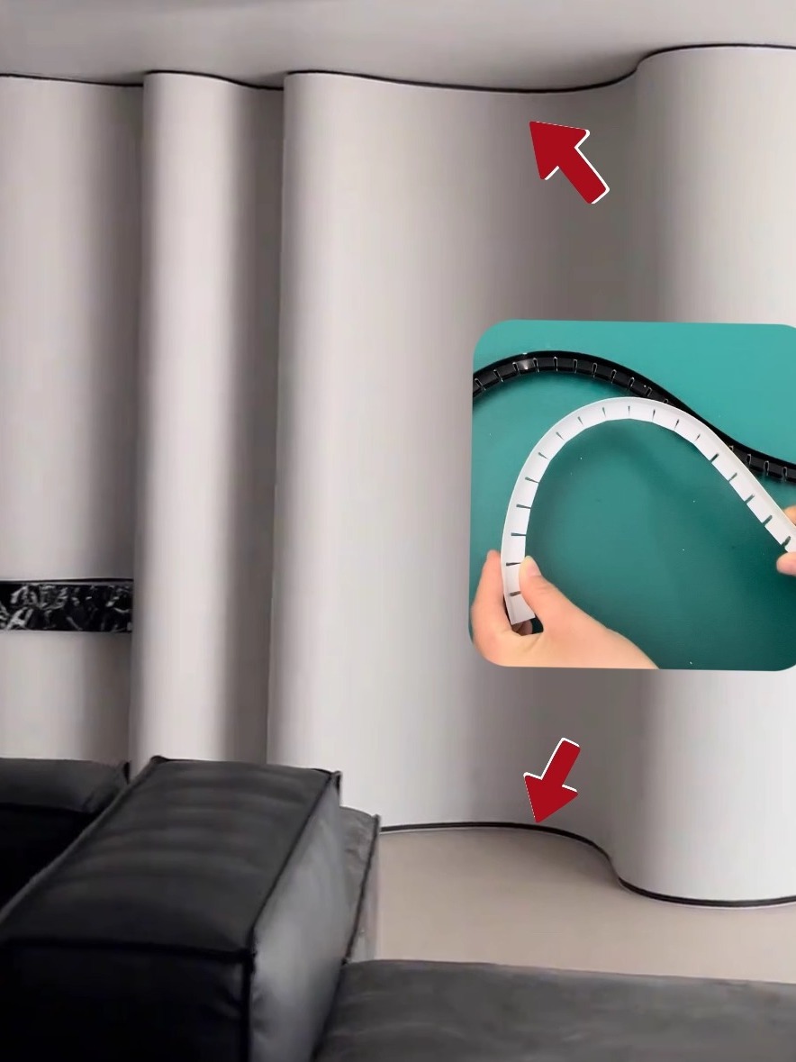 T-Shaped Pre-Embedded Embedded Skirting Board with Arbitrary Bending of 12 cm Gypsum Board, 3 cm and 2 cm Flat Wall Seam Removal and Suspension