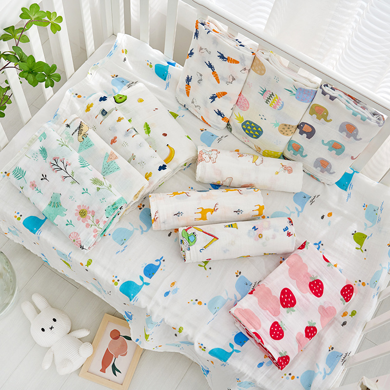 Double layer cotton baby gauze wrap towel bath towel baby bag quilt newborn summer quilt baby cover soft