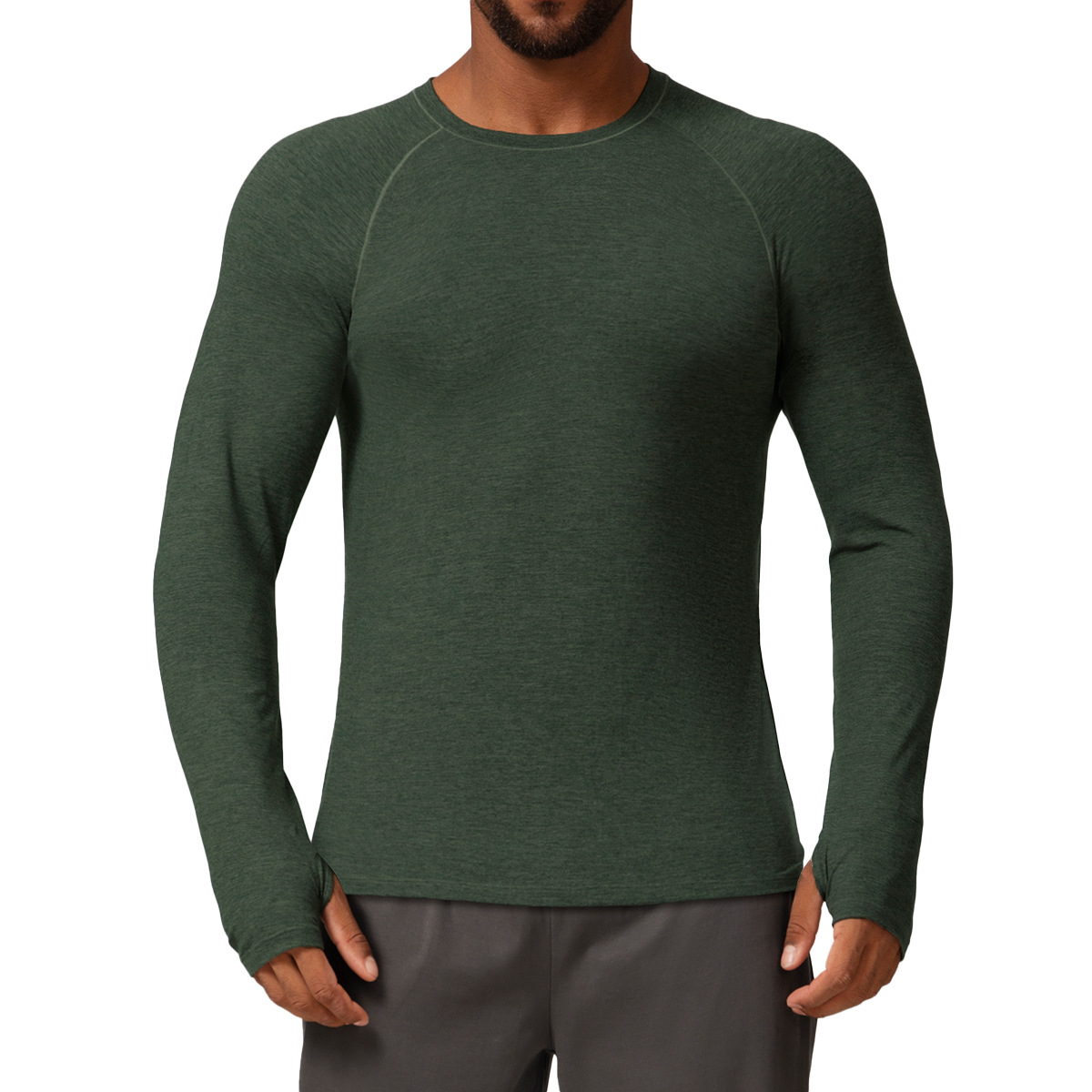 European and American Autumn and Winter Sports Quick-Drying Long-Sleeved T-Shirt Men's Outdoor Running Fitness Clothing Slim Training Tennis Elastic Top