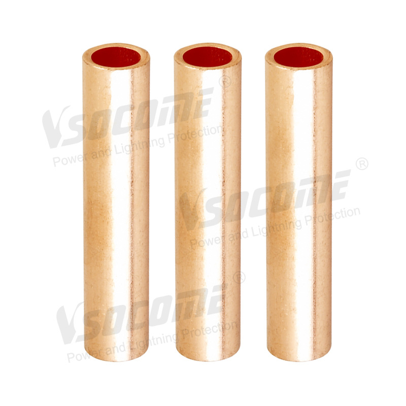 in stock wholesale copper connection pipe GT-G wire and cable connector copper direct pipe butt terminal wire connection pipe