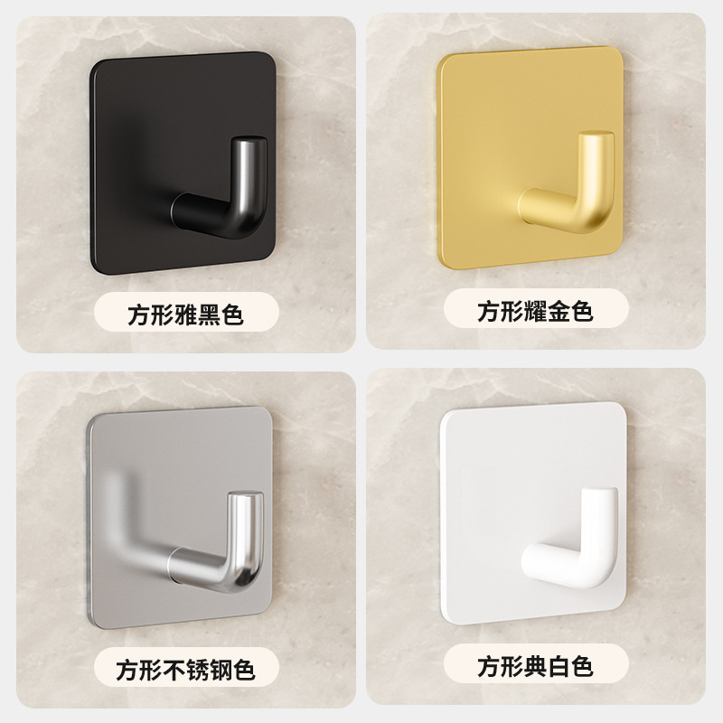 Cross-border 304 stainless steel strong sticky hook punch-free seamless single Hook bathroom kitchen door rear metal coat hook