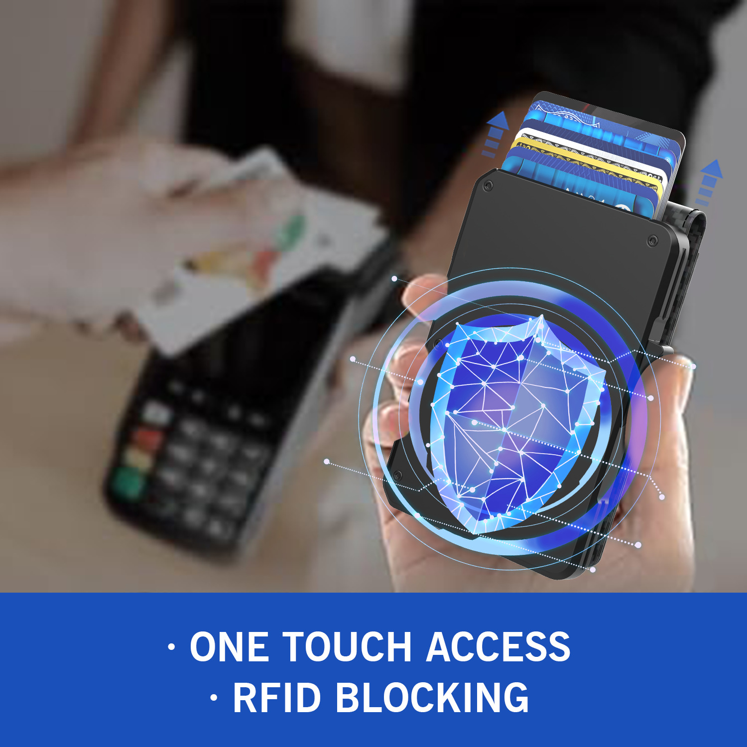 New men's carbon fiber wallet, card holder, with cash clip, aluminum alloy card holder, can hold 13 cards