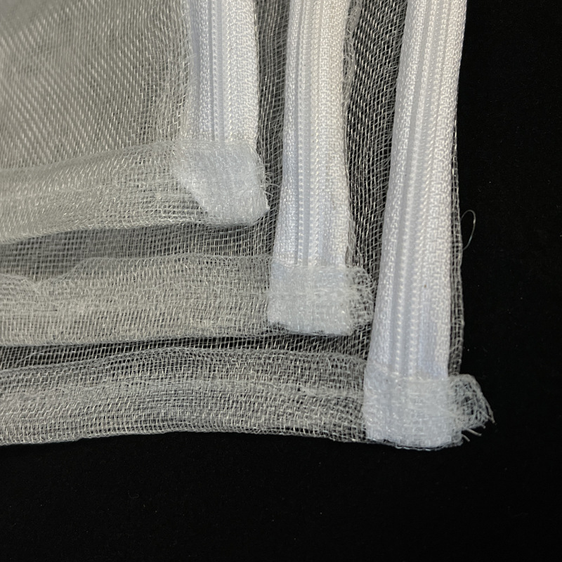 White nylon mesh bag multi-size with high quality zipper fish tank filter material ceramic ring mesh bag aquarium mesh bag