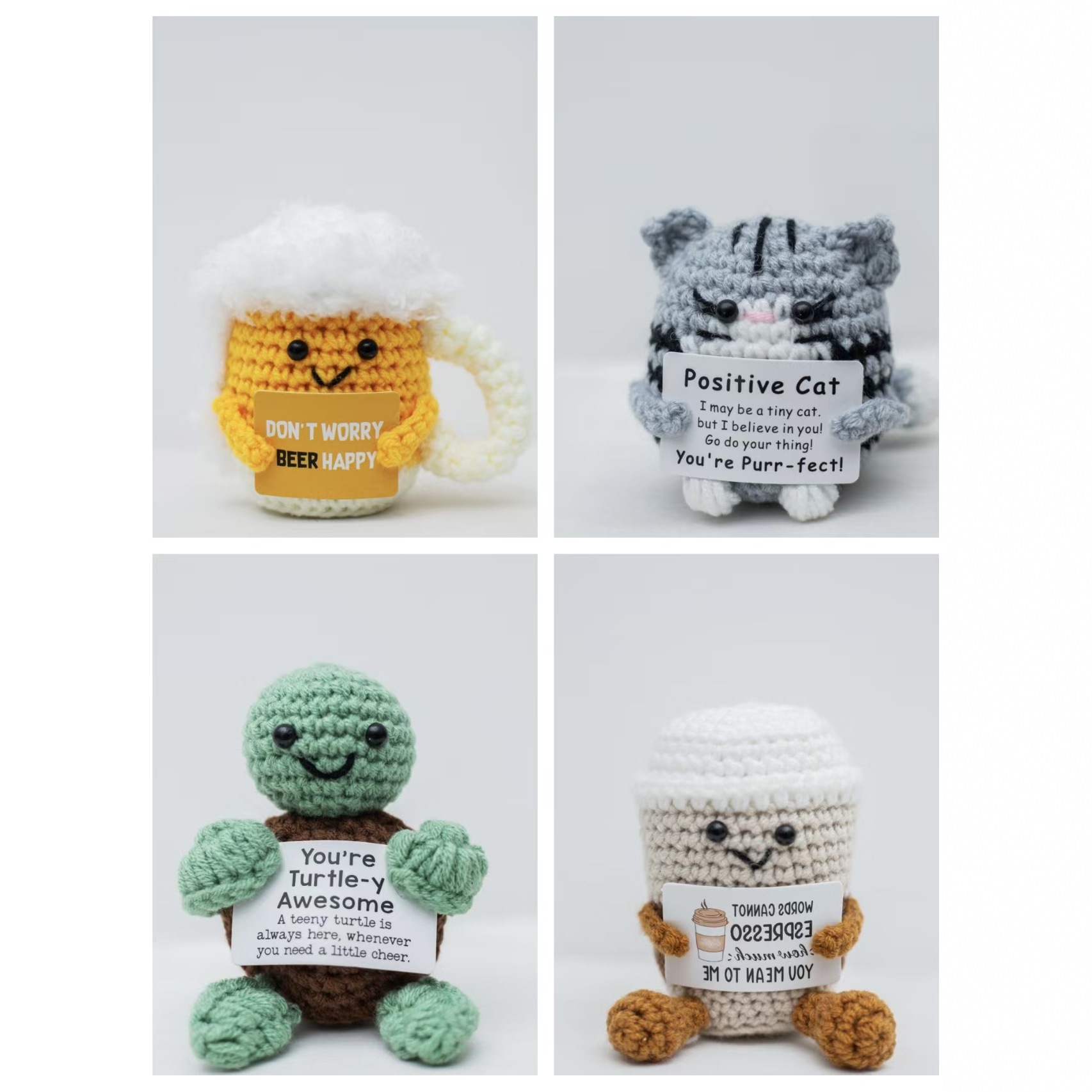 Ручная работа вязаная шершавая кукла креативные украшения милый позитивный котенок черепаха кружка пивная подвеска мультяшный наряд