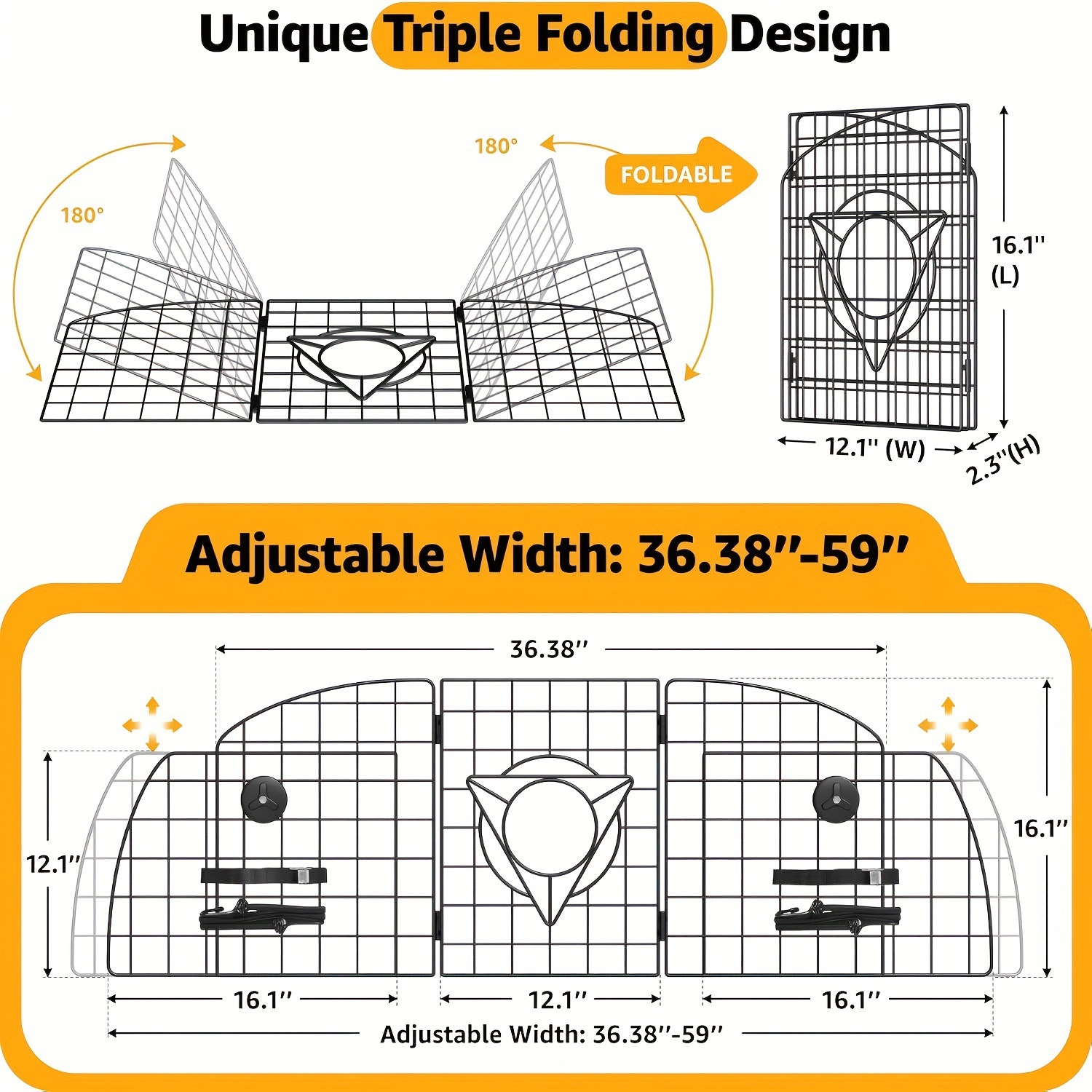 I 254 регулируемая барьер для собак в автомобилях для внедорожников и грузовиков, тяжелая