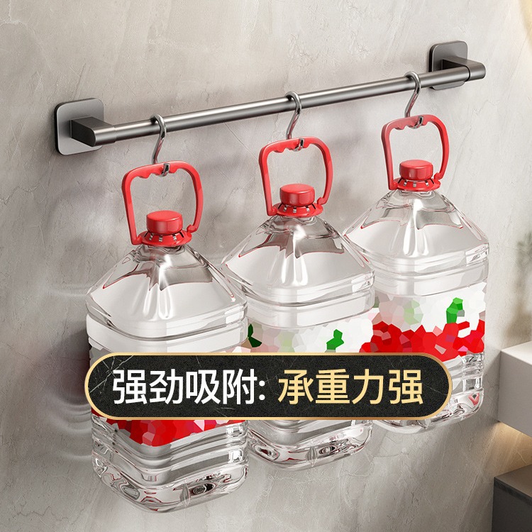 Modern Simple Towel Rack Single Pole Bathroom Hanging Aluminum Alloy Wall-Mounted Towel Rack Bathroom Rack