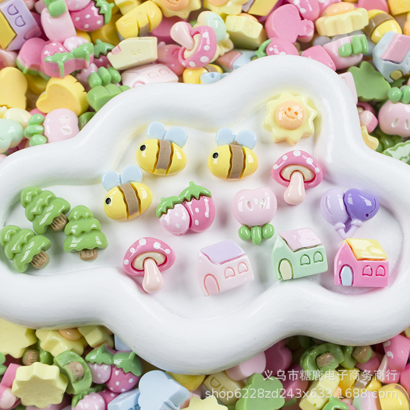 Cute small size mini resin accessories cream glue diy hairpin manicure phone case handmade material patch wholesale