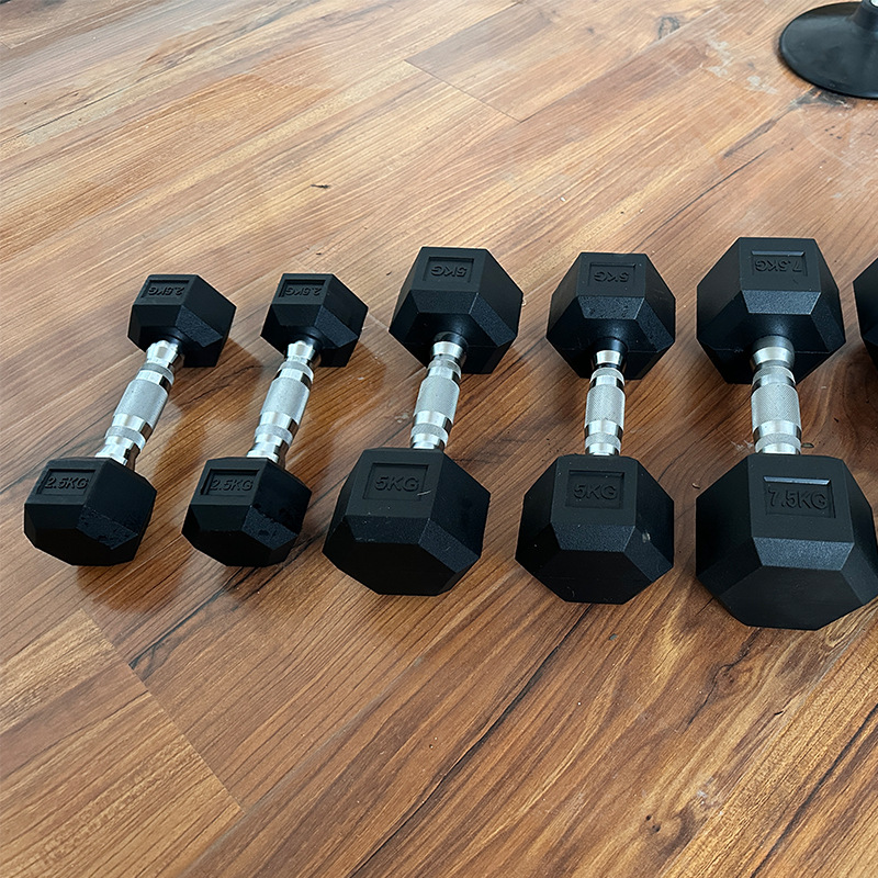 Гексагональный гантель из чистого железа для мужчин и женщин, тренировка мышц рук, пластиковый, для домашнего спорта