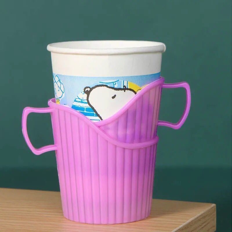 Household Disposable Paper Cup Holder Office Plastic Cup Cover Water Heat Insulation Anti-scalding Thickened Cup Holder Cup Cover