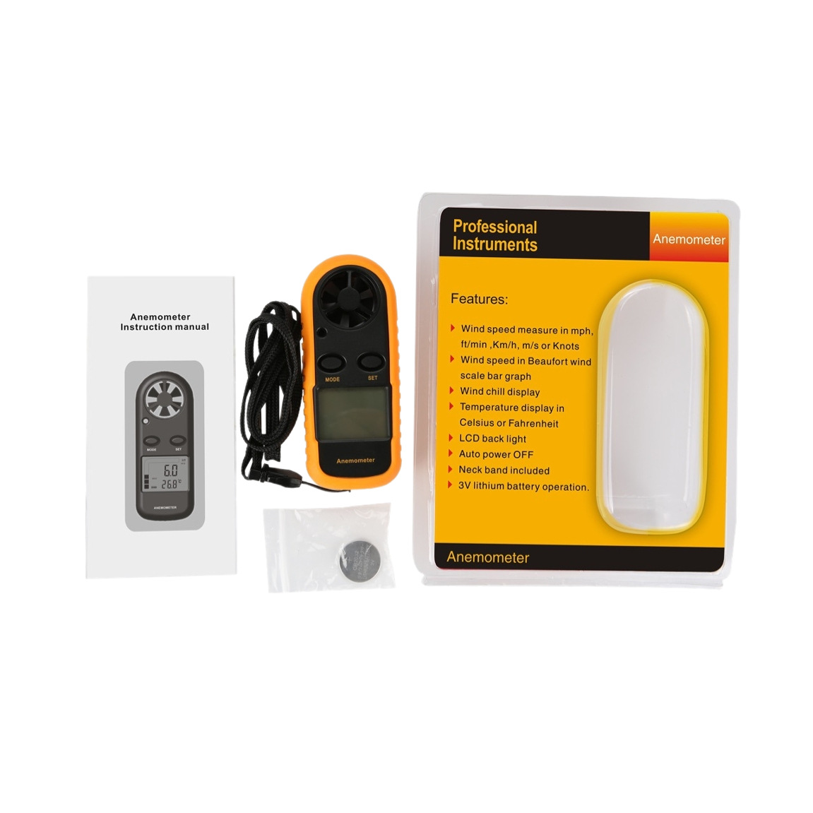 Hot Gm816 Digital Anemometer Wind Speed Measurement/Fan Air Conditioner Computer Wind Speed Measurement Anemometer