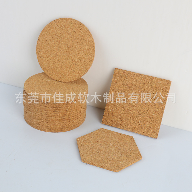 Cross-border Hot Sale Round Square Natural Cork Coaster Round Edge Cork Pot Pad Environmentally Friendly Cork Pad Manufacturers