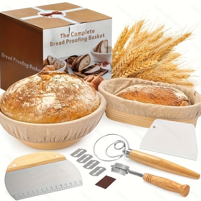 Amazon Bread Baking Supplies Rattan Banneton Fermentation Basket Tool Set
