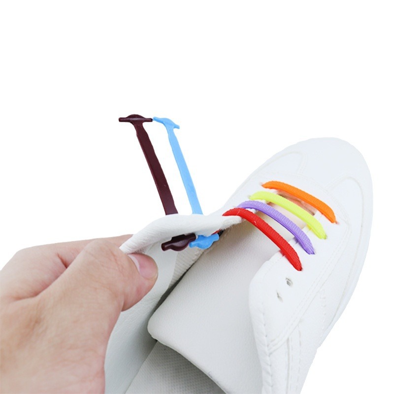 Lazy Shoelace Buckle, No Need to Tie Elastic Shoelace Buckle, No Need to Tie, Versatile and Creative Elastic Elastic Shoelace I-Shaped