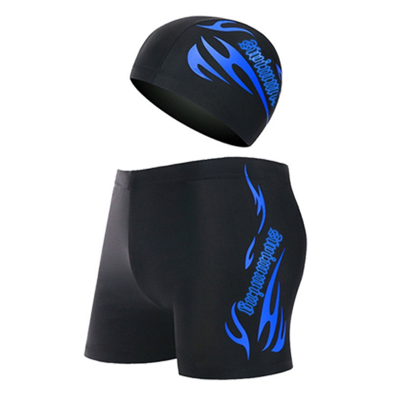 Feidongfa Outdoor Swimming Trunks Swimming Trunks Suit Swimsuit Swimming Cap Boxer Large Size Fashion Printed Men's Swimming Trunks Beach