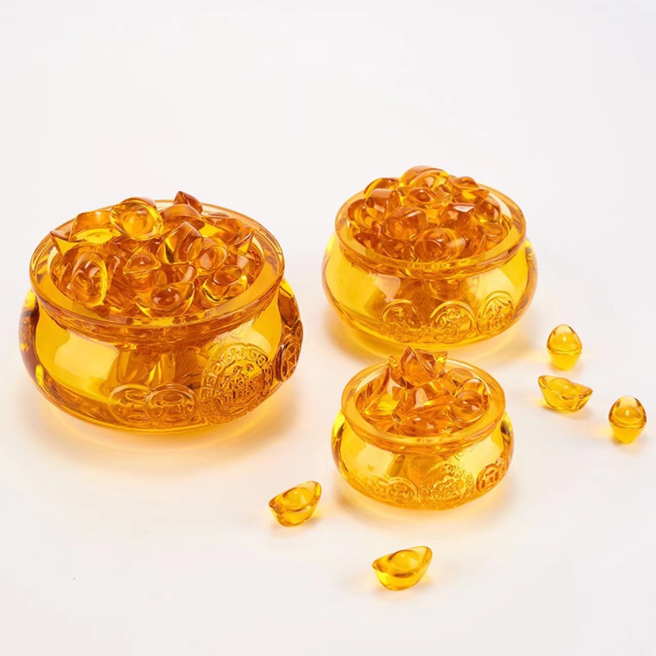 Colored Glaze small ingot small dragon pattern ingot colored glaze cornucopia home decoration housewarming rice gift citrine ingot