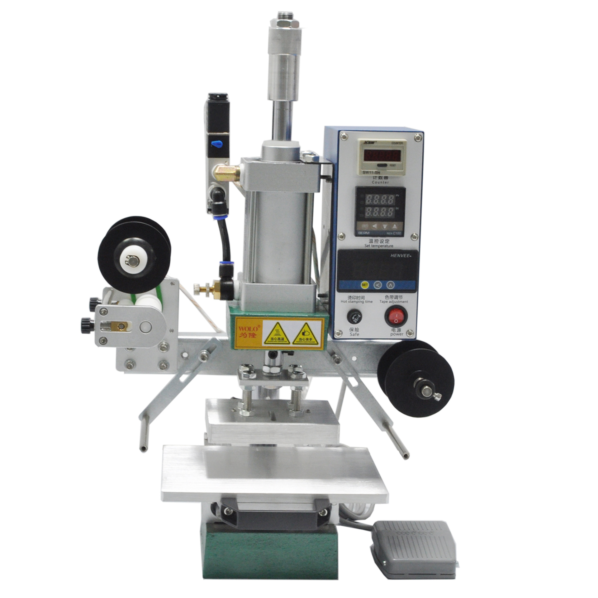 [SF Express] Pneumatic Hot Stamping Machine Automatic Roll Paper Hot Stamping Machine Leather LOGO Wood Label Imprinting Machine